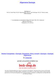 Allgemeine Geologie - Toc - Beck-Shop
