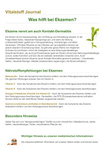 Vitalstoff Journal Was hilft bei Ekzemen?