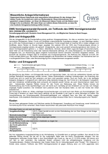 Wesentliche Anlegerinformationen DWS Vermögensmandat