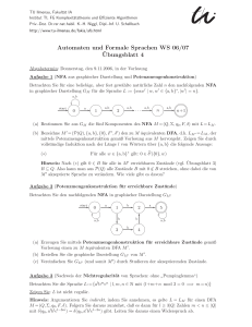 Automaten und Formale Sprachen WS 06/07