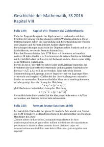 Geschichte der Mathematik, SS 2016 Kapitel VIII