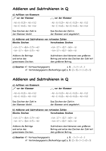 Addieren und Subtrahieren in Q Addieren und Subtrahieren in Q