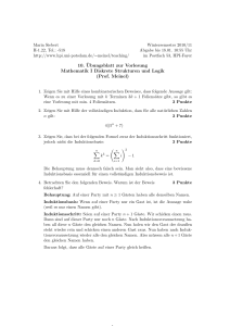10. ¨Ubungsblatt zur Vorlesung Mathematik I Diskrete Strukturen