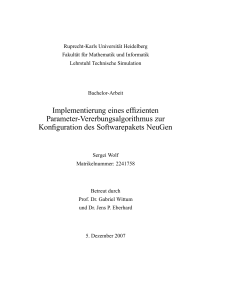 Implementierung eines effizienten Parameter - G-CSC