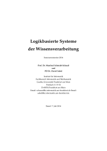 Logikbasierte Systeme der Wissensverarbeitung - Goethe