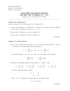 Lineare Algebra und analytische Geometrie SoSe 2008 Blatt 27