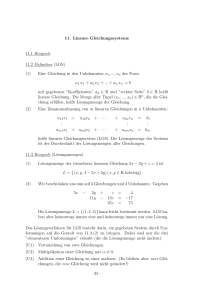 Eine Gleichung in den Unbekannten x1, ..., xn der Form a1