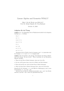 Lineare Algebra und Geometrie WS16/17