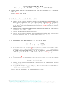 ComputerMathematik - WS 16/17 7. Computerpraktikum MATHE