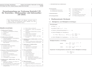Formelsammlung zur Vorlesung Statistik I/II für