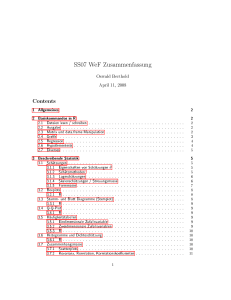 SS07 WeF Zusammenfassung Contents