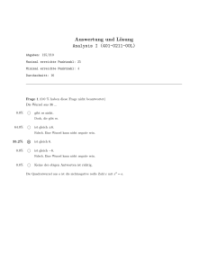 Auswertung und Lösung Analysis I (401-0211-00L)