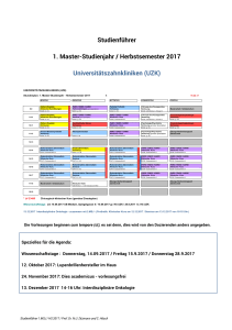 Studienführer 1. Master-Studienjahr Herbstsemester 2017