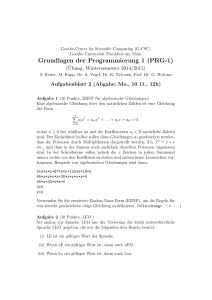 Grundlagen der Programmierung 1 (PRG-1) - G-CSC