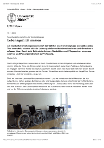 UZH News - Lebensqualität messen