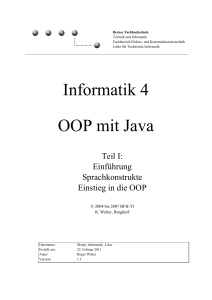 Informatik 4 OOP mit Java - BFH-TI Staff