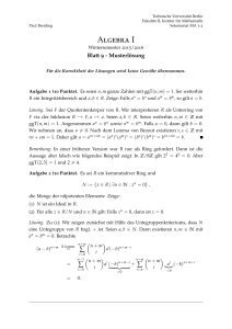 Blatt 9 - Musterlösung - Institut für Mathematik