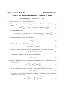 Übungen zur Theoretischen Physik 1 – Lösungen zu Blatt 6