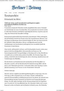 Feinstaub im Büro : Textarchiv : Berliner Zeitung Archiv