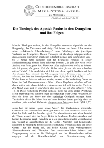 Die Theologie des Apostels Paulus in den Evangelien und ihre Folgen