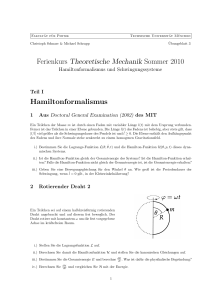 Ferienkurs Theoretische Mechanik Sommer 2010 - TUM