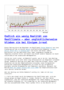 Endlich ein wenig Realität von RealClimate – aber