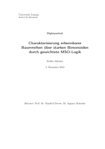 Charakterisierung erkennbarer Baumreihen über starken