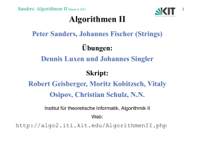 Algorithmen II - am Institut für Theoretische Informatik, Algorithmik II