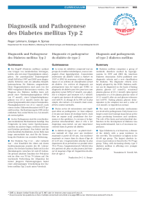 Diagnostik und Pathogenese des Diabetes mellitus Typ 2