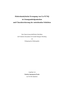 Elektrokatalytische Erzeugung von Cu-TCNQ in