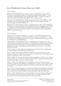 List of Publications Thomas Meyer (as of 2007)