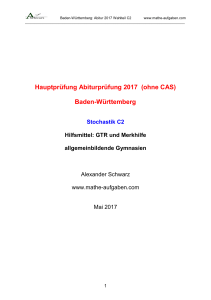 Hauptprüfung Abiturprüfung 2017 (ohne CAS - Mathe