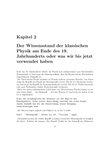 Kapitel 2 Der Wissensstand der klassischen Physik am Ende des 19