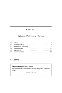 Brüche, Polynome, Terme - TU Bergakademie Freiberg