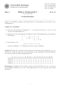 Universität Stuttgart Fachbereich Mathematik Höhere Mathematik I
