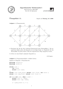 Algorithmische Mathematik I ¨Ubungsblatt 11. - INS