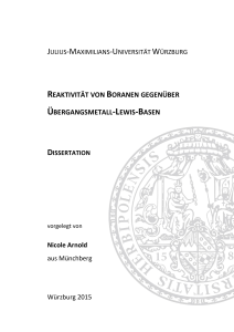 reaktivität von boranen gegenüber übergangsmetall-lewis