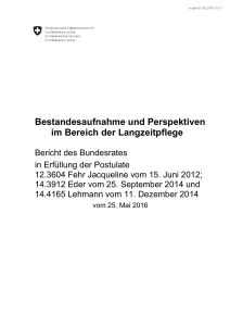 Bericht des Bundesrates "Langzeitpflege"