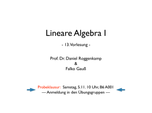 Lineare Algebra I - Daniel Roggenkamp