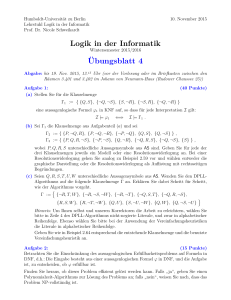 Logik in der Informatik Übungsblatt 4 - Humboldt