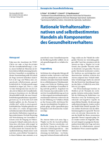 Rationale Verhaltensalter - Sportwissenschaftliches Institut des