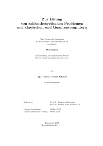 Zur Lösung von zahlentheoretischen Problemen mit