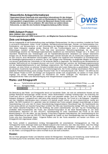 Wesentliche Anlegerinformationen DWS Zeitwert Protect Ziele und