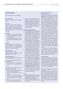 Neonatologie - Société Suisse de Pédiatrie