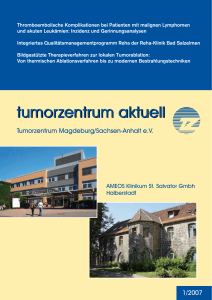 tumorzentrum aktuell - Tumorzentrum Magdeburg/Sachsen