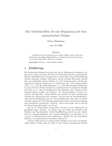 Das Sortierproblem als eine Begegnung mit dem axiomatischen