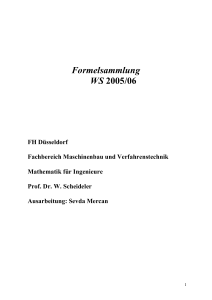 Formelsammlung WS 2005/06