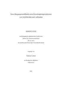 Neue übergangsmetallkatalysierte Kreuzkupplungsreaktionen von