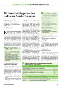 Differenzialdiagnose des unklaren Brustschmerzes