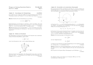 Übungen zur Vorlesung Theoretische Physik 1a WS 2006/2007 Prof